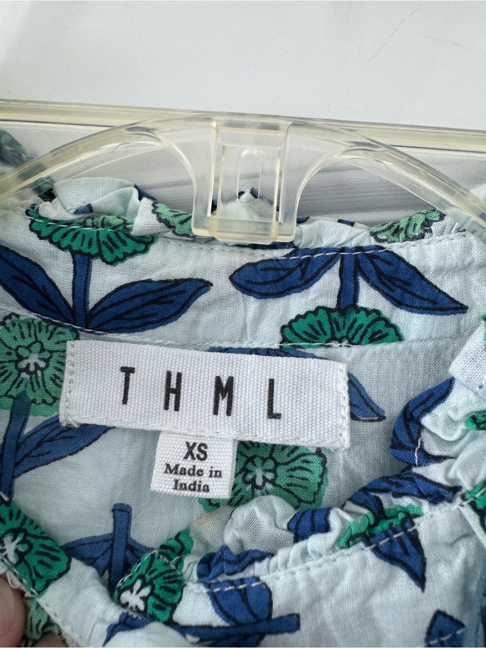 THML 100% COTTON LONG SLEEVE FLOWER BLOUSE SIZE XS - Picture 4 of 7